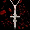 Pendant Necklaces Japan Korea 8 Shaped Heart Hollowed Minimalist Cross Necklace For Women Girl Senior Rhinestone Christian Jewelry