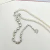 Luxo moda pérola colar designer jóias casamento diamante platina letras pingentes colares para mulheres c carta diamante amor colar casal presente 111806