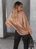 Kvinnors tröjor Fitshinling Twist Vintage Pullover Women's Sweater Knit Winterkläder Långärmad topp 2022 Fashion Solid Slim Jumper Jersey New L230718