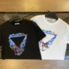 メンズTシャツデザイナー春夏新しいカップルスタイルUnreal Color Triangle Print Round Neck Men for Men女性NF1Q