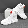 Haut haut petit blanc Boot hommes version coréenne de la tendance chaussures de sport respirantes luxe nouveau réseau de chaussures pour hommes baskets rouges A1