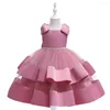 Mädchen Kleider Mädchen Prinzessin Kleid Ballkleid Bogen Perlen Kinder Für Party Hochzeit Sommer Ärmellose Mesh Kleinkind Teenager Kinder Kleidung