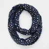 Scarves Foil Print Loop Scarf For Women Stars Dots Infinity Snood Cotton Linen Feel Female Fashion Headscarf Muslim Hijab