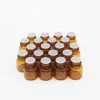 Fiala di vetro ambrato da 2 ml per oli essenziali, aromaterapia, fragranze, con riduttore di orifizio e parte superiore contagocce Hnghv