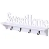 Sweet Home Wall Mounted Rack Door Hanger Hook Storage for Coat Hat Clothes Key White 211102249I