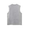 Heren tanktops 2023 hiphop heren dames katoenen vest Wassen water retro doen oude batik rand los 230717