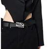Шея галстуки Y2K Кожаные женские женские пояс модные геометрические джинсы с пряжкой черная талия винтаж женский пояс мужской поясные аксессуары 230718