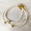 Filo ovale perla naturale ciondolo accessorio stella d'oro braccialetto di moda squisito per gioielli boutique da donna bel regalo prezioso