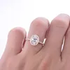 Cluster Rings Befound 3 Moissanite Oval Cut Wedding Band Certifié Eternity Luxury Femme Bijoux Accessoires Womens 14k Rose Gold