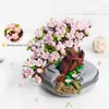 Block 815 st eviga blommor Sakura Cherry Tree Pot Buildblock Succulents Pot Blocks Bricks Diy Toys For Children Xmas Gift Decro R230718