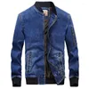 Herenjassen Heren Denim Jas Heren Mode Geborduurd Lente Herfst Opstaande Kraag Jeans Jaqueta Masculina Chaqueta Hombre Merk