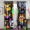 Curtain 3D Cute Cartoon Monkey Funny Zoo Children's Thin Window Curtains For Kids Living Room Bedroom Decor 2 Pieces