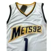 Açık tişörtler basketbol formaları metropolitans 92 1 wembanyama dikiş nakış yüksek kaliteli açık spor forması beyaz 230717