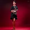 Abbigliamento da palcoscenico Arrivo Abiti da ballo latino per donna Leopardo nero Bianco Modale Tango Gonne Comfort Donna Costumi teatrali flamenco