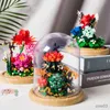 Blocks City Immortal Flower Building Blocks Creative Rose Cactus Bonsai Plant Mini Blocks DIY Bricks Assembly Toys for Girls Gift R230718