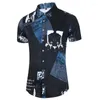 Men's Casual Shirts Summer Fashion Short Sleeve Hawaiian Shirt Tropical Print Button Down Aloha 5XL 6XL 7XL