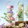 Blöcke Kreative Geschenk Blumen Bouquet Rohr Modell Bausteine Florist Klee Pfingstrose Gardenia Dekoration Ziegel DIY Spielzeug für Mädchen R230718