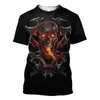 Men's T Shirts Printed Shirt Horror Skulls Art 3d Print Men T-shirts Summer Male O Collar Short Sleeve Loose Tops Tees Oversized 6xl