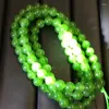 Kedjor Pure Natural Green Jadeite A Grad 6mm Smooth Pärlor Halsband Buddha
