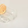 Американское склад Сублимация 17 унций стеклянная пивная кружка с бамбуковыми крышками бутылка для кофе с ручкой и соломенной летней посучкой для напитков Z11