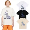 Rhude Shirt Designer Shorts Rhude Zomer Mode Strandbroek Korte mouwen Shirts Casual t-shirts Blauw Zwart Mesh Shorts Tops Trainingspak O3O8