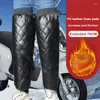 Moto Armure Chaud Genouillères Hiver En Cuir PU Garder Garde Thermique Leggings Pour Vélo Snowmobike Résistant Au Froid