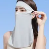 Bandanas unisex ansiktsmask andas Silk Sunscreen Scarf Summer Anti-UV snabbtorkande täckdame tunn hängande öron pannband