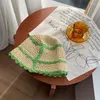 Cappelli a tesa larga Coreano Estate Dolce Crochet Colore abbinato Pizzo Cappello a secchiello corto Donne giapponesi Trendy Sun Outdoor Parasole Berretto di paglia