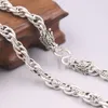 Chaînes TÊTE DE DRAGON Collier chaîne à maillons ovales en argent sterling 925 véritable 7 mm 23,6 pouces