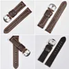 Beafiry Fashion Oil Wax Genuine Leather Watch Band 19mm 20mm 21mm 22mm 23mm 24mm Watch Straps Watchbands Belt Brown Blue Black H09289q