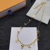 Never Fading Gold Plated Luxury Brand Designer Pendants Necklaces Stainless Steel Letter Choker Pendant Necklace Chain For Men Women Jewelry Gifts with velvet bag