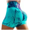 Women's Shorts Fashion Lady Tie-Dye Printed Tight Yoga Shorts Ladies Homewear Leggings Sports Yoga Pants High Waist Hip-up Fitness Boxer Shorts 230717