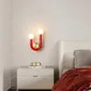 مصباح الجدار الحديث الإبداعي مصابيح ملونة على شكل حرف U لدراسة الأطفال غرفة نوم غرفة نوم بجانب السرير على جانب السلالم الإضاءة الداخلية