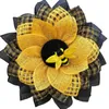 Decoratieve Bloemen Guirlande Simulatie Cartoon Bee Zonnebloem Decoratie Krans Kunstmatige Voor Huis Tuin Patio