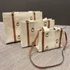 Mode woody tygväska designer kvinnor handväskor shopping väska lyx rese väska hög kvalitet duk axelväska casual shopping handväskor populära stora strandväskor