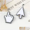 Pins Broschen Cursors Emaille Pin Maus Pfeil Hand Abzeichen Brosche Revers Denim Hemd Kragen Weiß Einfach Computer Schmuck Geschenk für Prog Dhqwf