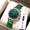 Armbandsur mode lyxiga kvinnors klockor Diamond Small Green Watch for Women Casual Ladies Clock Quartz Wristwatch Gift Montre Femme