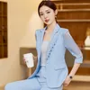 Kvinnors tvåbitar byxor White Small Suit Outfit Women's Spring and Summer High-End Temperament Casual Jacket Professional W