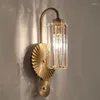 Candeeiro de parede Moderno Luxo Ouro Metal Vidro Abajur TV Simples Sala Decoração Quarto LED Luzes Interiores Luminárias