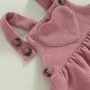 Conjuntos de roupas infantil bebê recém-nascido meninas vestido 2pcs conjunto manga longa coelho flor impressão e coração retalhos suspender vestido