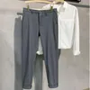 Men's Suits Summer Cotton Khaki Ankle-Length Pants Men Thin Business Suit Pant Solid Color Stretch Casual Brand Clothing Trousers Male