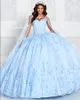 Lavendel Prinses Quinceanera Jurken met Cape Schouderafhangend Bloemen Vlinder Corset Sweet 15 Jurk vestido debutante lilas