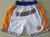 Warriores Basketball Short Golden Hip Pop State 주머니가있는 팬츠 주식 지퍼 ED Red Black White Size S-XXL