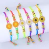 Charm Bracelets 2023 Summer Fashion Daisy Flowers Ajustável Handwoven Bracelet Outdoor Travel Jewelry Accessories Gift For Men Women