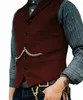 Men's Vests Mens Buttons Tweed Lapel Suit Vest Jacket Herringbone Waistcoat Casual Formal Slim Sleeveless Tops