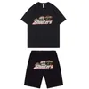 Conjuntos de agasalhos masculinos TRAPSTARS Summer Cotton Short Sleeve TShirts Shorts Sweatpants Streetwear Jogging Homme Conjunto de 2 peças 2023 230718