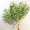 Fleurs décoratives 80 cm 15 têtes grandes plantes artificielles palmier tropical fausse plante haute en plastique feuilles vertes en pot pour mariage à la maison