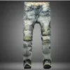 Big Size 42 2020 European Style Men Jeans Holes Frazzled Jeans Mens Casual Leisure Denim Long Pants Light Blue QQ0293305P