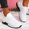 Sandálias meia malha respirável plataforma tênis moda deslizamento em sapatos casuais planos senhoras vulcanizadas zapatillas mujer 230717