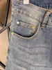 Jeans för mens slim-fit jeans hög stretch tyg byxor fina hårdvarutillbehör man tvättade cyklistbyxor mode denim byxa hip hop motorcykel jean